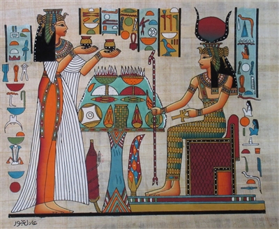 #27 Nefertari making offerings to Hathor Papyrus